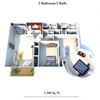 2 Bedroom 2 Bath B